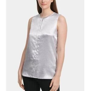 DKNY Sleeveless Crewneck Satin Top